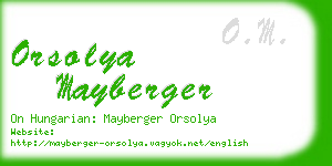 orsolya mayberger business card